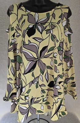 Alfani Womens Shirt Top Blouse Size M Medium Cold Shoulder Boat Neck NEW - Image 1 of 4