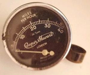 Velocímetro y soporte vintage veterano Cooper Stewart 40 MPH para rueda de 26"  - Imagen 1 de 4