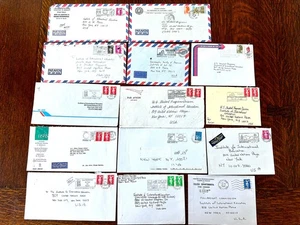 France 1990s Lot of 14 Commercial Covers to USA, Attractive Cancellations - Picture 1 of 2