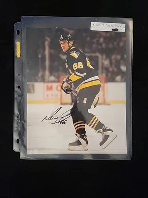 Foto autografiada firmada por Mario Lemieux de 8x10 sin certificado de autenticidad Pittsburgh Penguins Foto 1 de 4