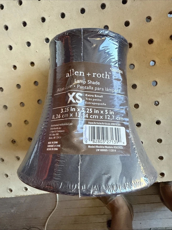 Allen + Roth Extra Small Black Satin Light Lamp Shade XS 3”x 5.25"x 5"   - Image 1 of 1