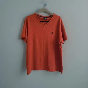 U.S POLO ASSN. T-Shirt Orange V Neck Short Sleeve Mens Xl - Picture 1 of 4