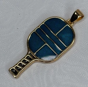 STUDIO MARGARET Pickleball Pendant Racquet Enamel 925 Sterling silver 18K - Picture 1 of 10