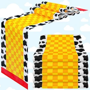 6 Piezas Dibujos Animados Corredor de Mesa Dibujos Animados Cumpleaños Fiesta Suministros Vaca Patrón Impresión... - Imagen 1 de 6