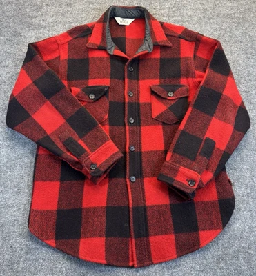 Vintage Woolrich Men’s Size Large Buffalo Plaid Wool Jacket Red Black - Image 1 of 4