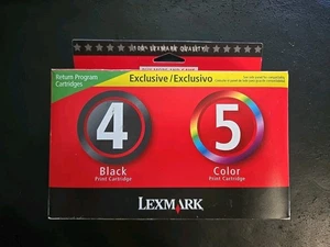 Lexmark 4 & 5 Ink Combo Pack #4 Black #5 Tri-Color New Sealed 18C225 Free Ship - Picture 1 of 3