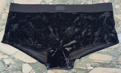 NUEVO Victoria Secret ROSA Terciopelo Logo Shortie Boyshort Panty - Negro - XXL Foto 1 de 2
