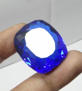 90.10 Ct Natural Cushion Cut Blue Tanzania Tanzanite Loose Gemstone CERTIFIED #@ - Picture 1 of 6