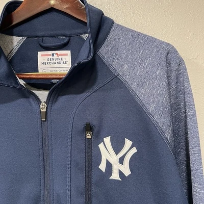 Men’s New York Yankees NY By Carl Banks  Navy Full Zip Raglan Jacket Size Medium - Image 1 of 4
