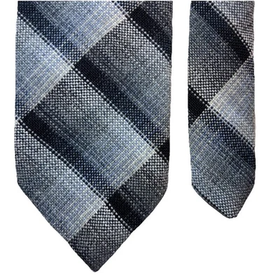 Wembley Men’s Tie Wool Blend Black Grey Plaid 3x55.5” Slim Vintage 70s 80s EUC - Изображение 1 из 4