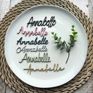 Targhette segnaposto in legno personalizzate | Etichette bomboniere impostazioni matrimonio taglio laser - Foto 1 di 12