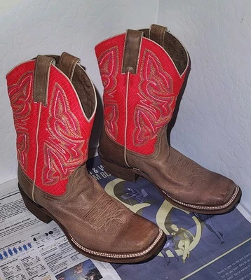 ✨ Botas de caubói femininas Nocona – Tamanho 9B – Eixo vermelho – levemente usadas ✨ - Imagem 1 de 4