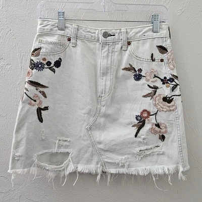 Falda Abercrombie & Fitch Zoe tiro natural vintage línea A bordada talla 26 2R Foto 1 de 4