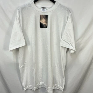 VINTAGE 90S NOS JERZEES HEAVYWEIGHT BLEND WHITE BLANK T SHIRT SIZE XL USA - Picture 1 of 3