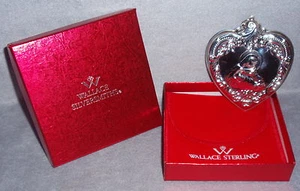 1993 Wallace 2nd Annual Grand Baroqu Sterling Heart Christmas Ornament Medallion - Picture 1 of 3