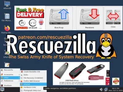 Rescuezilla: Hard Drive Backup / Recovery / Partition / Clone on 64GB USB Drive - Image 1 of 4