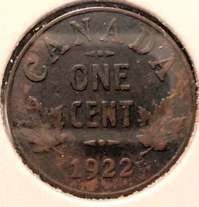 1922 Canada One Cent - Circulated F-15 - Picture 1 of 2