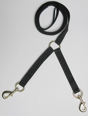 Horse Lead Rope  Black Webbing  twin or single Brass Clip 50mm X 2.75mtr - image 1 of 3