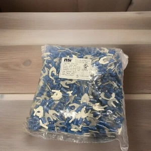 Blue Wire Fork Spade Terminal Crimp Connectors 16-14AWG #8 Insulated, 1000 Pcs - Picture 1 of 1