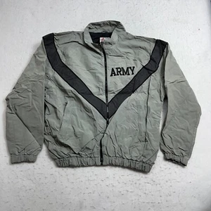 JWOD Skilcraft Army Windbreaker Jacket Men L Gray Mock Neck Full Zip Vintage USA - Picture 1 of 6