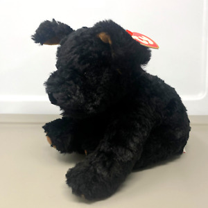 Ty Classic 1996 Pepper Black Dog Plush Curly Fur 9" Stuffed Animal with Tags