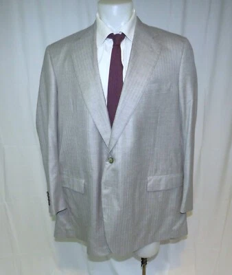 Abrigo deportivo Loro Piana Mainline a medida mezcla de cachemir gris HBone dos botones 54XL Foto 1 de 4