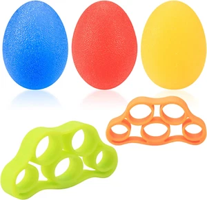 ✨ 3 Pcs Hand Grip Strength Balls w/ Finger Strengthener, Wrist Grip Strengthener - Picture 1 of 7