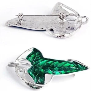 Elven Leaf Brooch Pin Green Hobbit LOTR Lord of The Rings Lorien Cape Enamel Hot - Picture 1 of 19