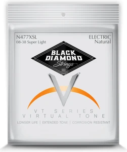 Black Diamond N477XSL nickelgewickelte E-Gitarrensaiten; Stärken 8-38 - Bild 1 von 1