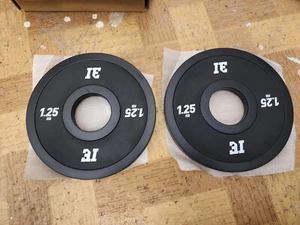 Ironedge 226649 Change Plate 1.25kg Elite Rubber Weight Plate Set of 2 Black New - Picture 1 of 4
