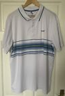 Stromberg Polo Shirt White Short Sleeve Mens Size XL Golf Striped Stretch Casual