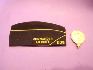 VINTAGE American Legion Post 209 COMMANDER AD. MEN'S NEW YORK HAT GOLD ORNAMENT - Picture 1 of 8