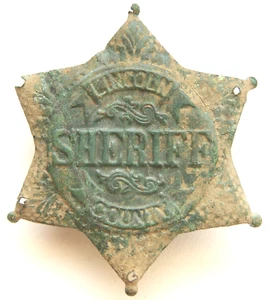 Vintage Patine Badge Insignia Lincoln County Sheriff - Picture 1 of 4