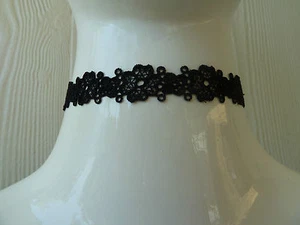 Gargantilla/collar de encaje negro. De colección-Retro-Gótico-Emo. Fiesta de boda, elegante. B110 - Imagen 1 de 6