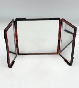 Specchio da viaggio compatto tripiega vintage - Foto 1 di 5