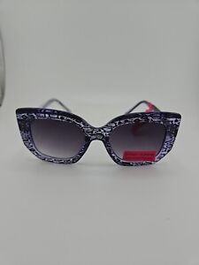 Betsey Johnson Designer  Sunglasses Brand New Clear Purple Snake Skin