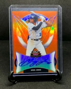 GREG JONES 2019 Leaf Valiant Orange Prismatic Refractor Auto RC / 35 PACK FRESH! - Picture 1 of 2