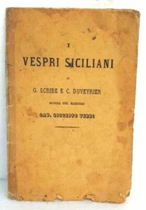 I VESPRI SICILIANI GIUSEPPE VERDI PALERMO 1858 LIBRETTO D’OPERA - Picture 1 of 3