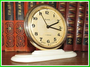 Ancien réveil SLAVA, mécanique, déco vintage année 80, L'URSS antique clock #193 - Imagen 1 de 8