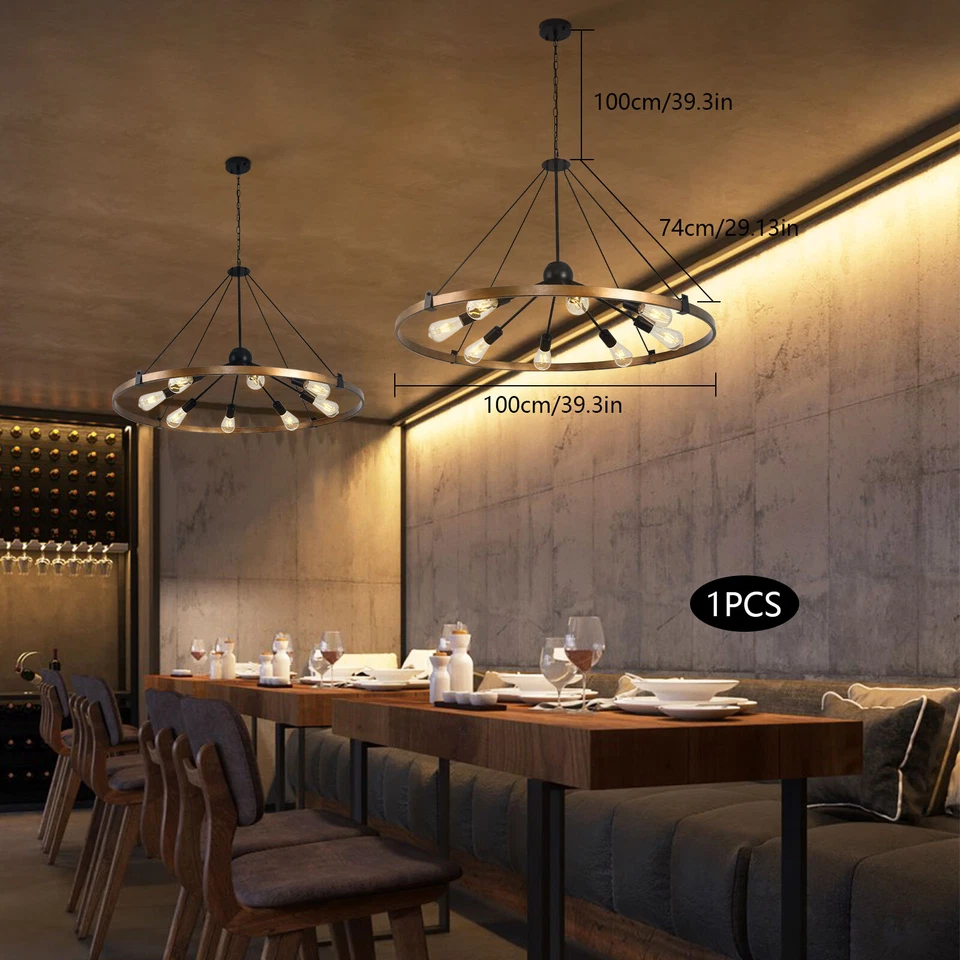 Candelabro pingente de teto moderno 8 luminárias 100 cm, Sputni meados do século - Imagem 1 de 4