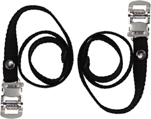 2X Pedalriemen Fahrrad Nylon Heimtrainer Rennrad Schwarz Pedal Haken Pedale - Bild 1 von 12