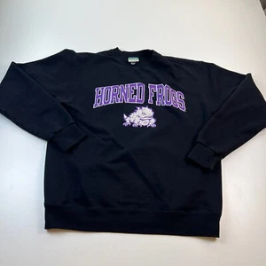 Champion TCU Horned Frogs Sweatshirt Adult Medium Black Crew Neck Pullover NCAA - Picture 1 of 7