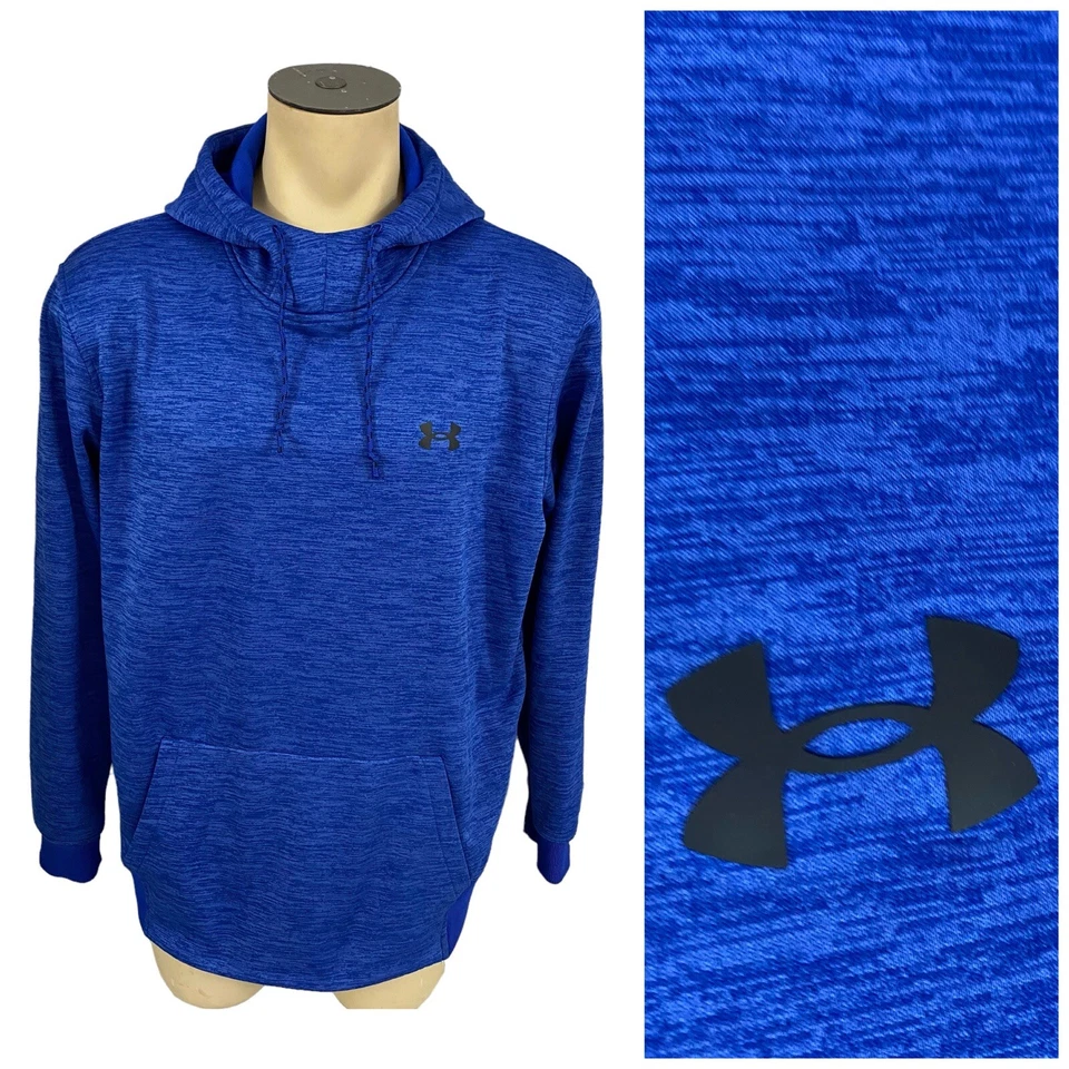 Under Armour Sweatshirt Mens XL Blue Work Athletic Preppy Casual Coldgear Hoodie - Image 1 of 4