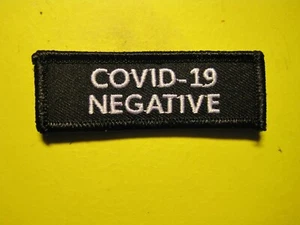 PATCH CO__D-19 NEGATIVE TWILL WITH HOOK BACK FOR UNIFORMS, CAPS, ARMOR, TACTICAL - Picture 1 of 12