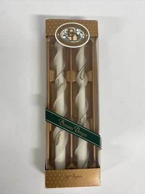 Conjunto de 2 velas vintage com design de cera de abelha 12" cônicas espiral torção design de Natal - Imagem 1 de 4