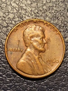 1960 D Lincoln Cent Grease Strike Through On Obverse. - Picture 1 of 6