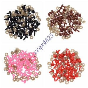 Juego de 100 juegos hágalo usted mismo de plástico seguridad artesanal nariz animal para oso perro muñeca con lavadoras 6 * 8 mm - Imagen 1 de 9