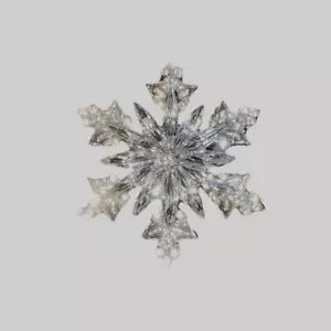 Fashion Christmas Shiny Clear Snowflake Brooch Accessory Holiday - Picture 1 of 5