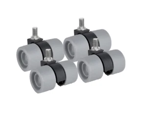 4 x Kunststoff Design Doppelrollen Möbelrollen 38mm Lenkrollen Transportrollen - Bild 1 von 4