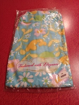 True Vtg DEADSTOCK Mid-century Mod 1960s Flower Power Acetate Turtleneck TOP M - Image 1 of 4